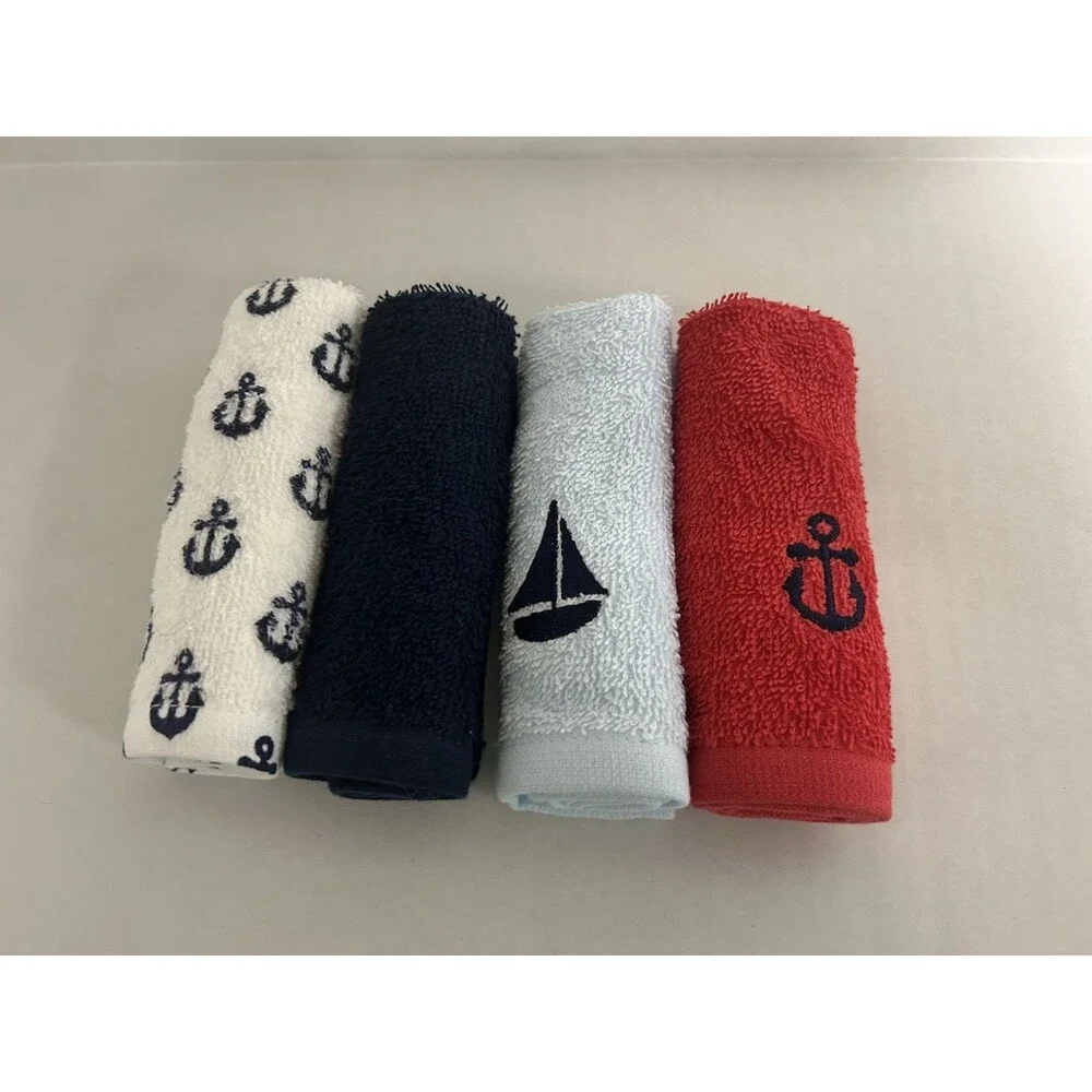 Hudson Baby - Nautical Washcloths - 10 x 10 - Set of 4